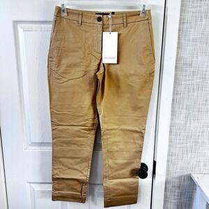 Wildfang The Essential Trouser Camel Size 4 New Cuffed 2 Side & Back Pockets BBB